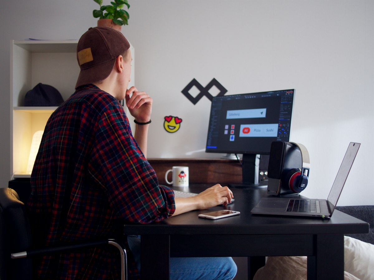 Man working at a computer