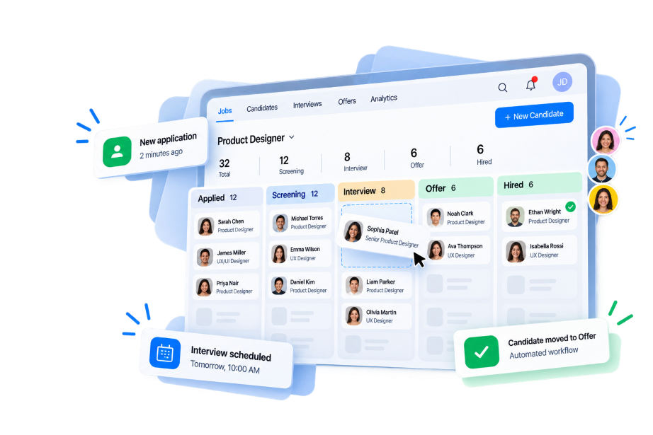 Zoho Recruit candidate pipeline