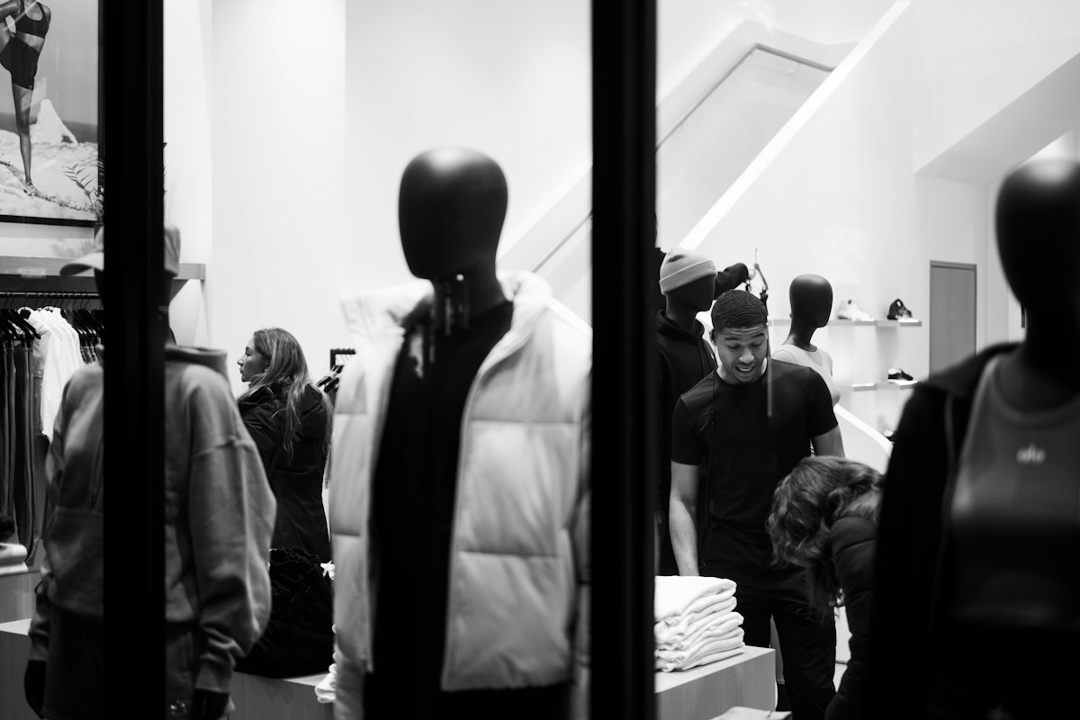 Mannequins in a retail store window display