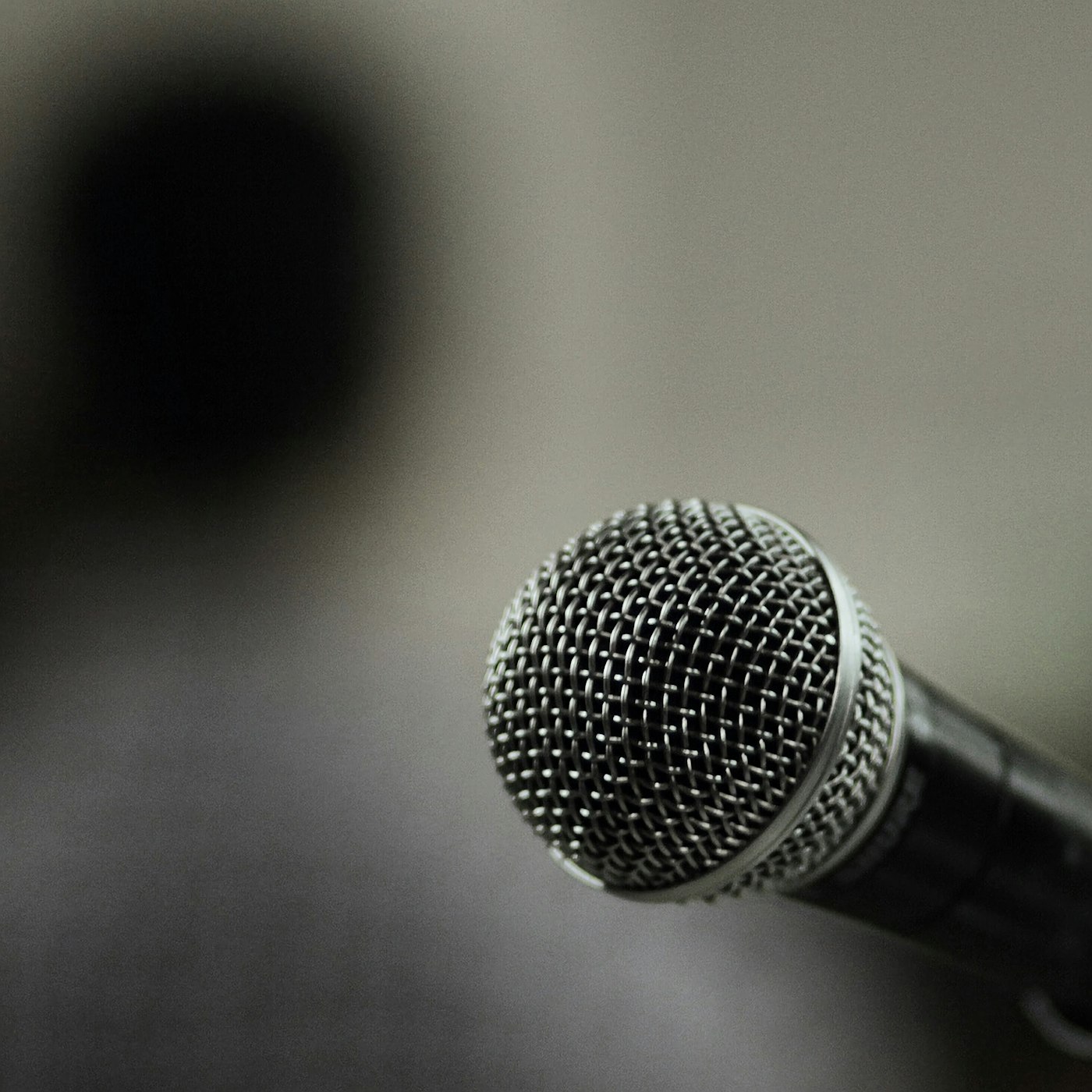 Microphones at a press conference