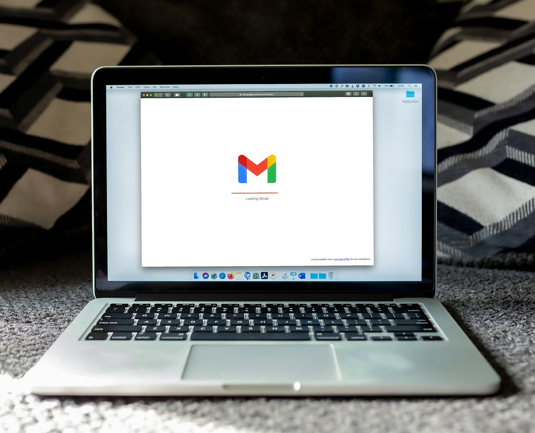 A laptop open to an email inbox