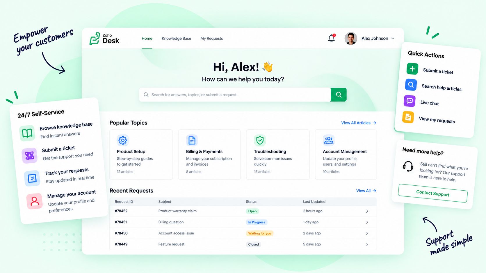 Customer self-service portal