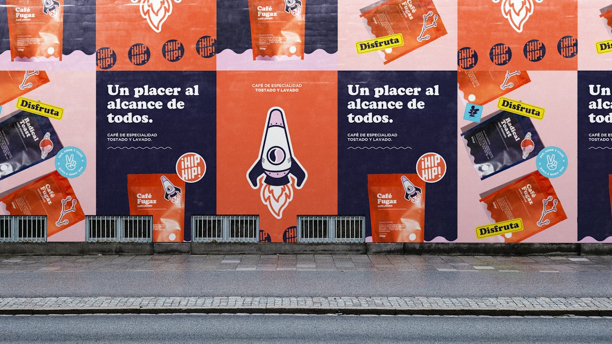 Row of posters on a building